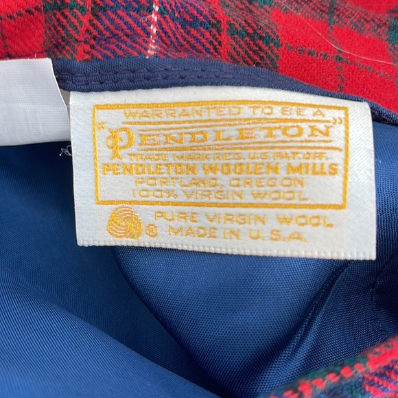 Pendleton red and blue squared pattern 100% virgin wool jacket and skirt - Picture 14 of 15